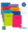 CUADERNO ESPIRAL  TAPA EXTRADURA    PAPYRUS04-UNICOLOR5 - A4+ - 80H - CUADRÍCULA 5MM - 90G - COLORES SURTIDOS