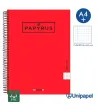 CUADERNO ESPIRAL  TAPA EXTRADURA    PAPYRUS04-UNICOLOR5 - A4+ - 80H - CUADRÍCULA 5MM - 90G - COLORES SURTIDOS