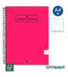 CUADERNO ESPIRAL  TAPA EXTRADURA    PAPYRUS04-UNICOLOR5 - A4+ - 80H - CUADRÍCULA 5MM - 90G - COLORES SURTIDOS