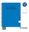 CUADERNO ESPIRAL  TAPA EXTRADURA    PAPYRUS04-UNICOLOR5 - A4+ - 80H - CUADRÍCULA 5MM - 90G - COLORES SURTIDOS