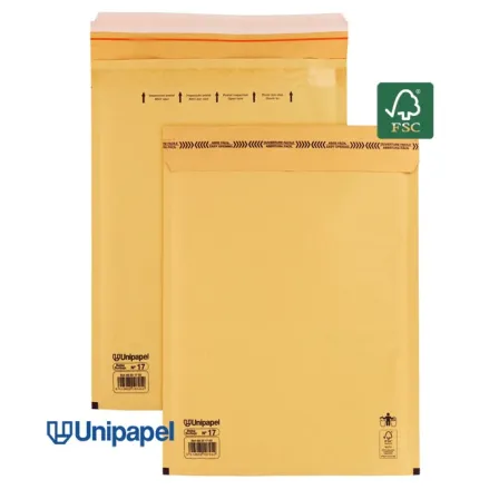 PAQUETE 10 BOLSAS BURBUJA Nº 17 240X340 MM 75 G FSC UNIPAPEL- Referencia UNIPAPEL Nº 10231700