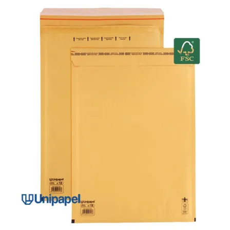 PAQUETE 10 BOLSAS BURBUJA Nº 19 300X445 MM 75 G FSC UNIPAPEL- Referencia UNIPAPEL Nº 10231900